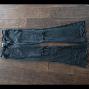 Bootcut Black Jeans with knee slit